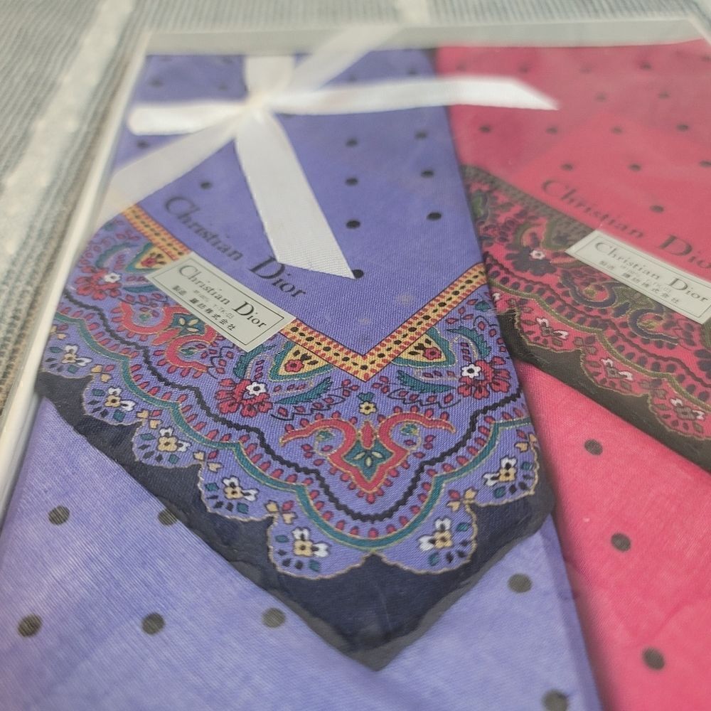 CHRISTIAN DIOR Vintage Handkerchief Set - Picture 2 of 8
